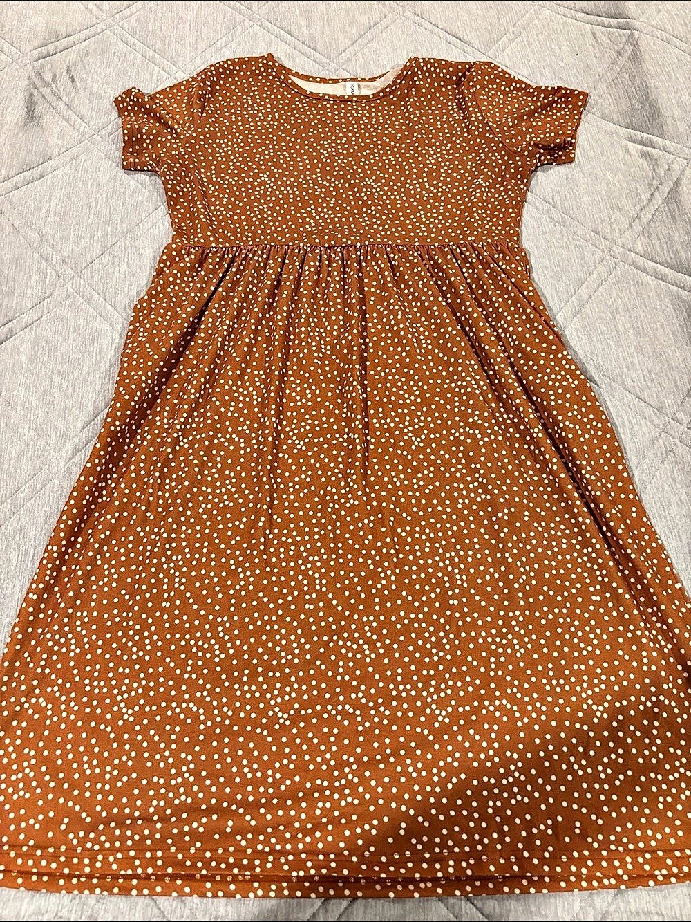 Tickled Teal Polka Dot Maxi Dress in Brown & White Size XL